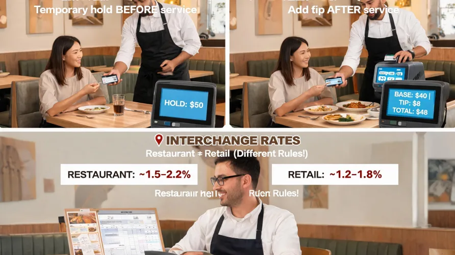 Restaurant Credit Card Processing: Tips, Pre-Auths, and Hospitality Interchange